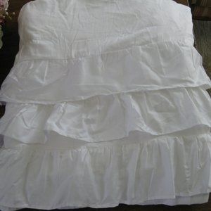 King Chic and Shabby 3 Layer White Ruffled Bedskirt